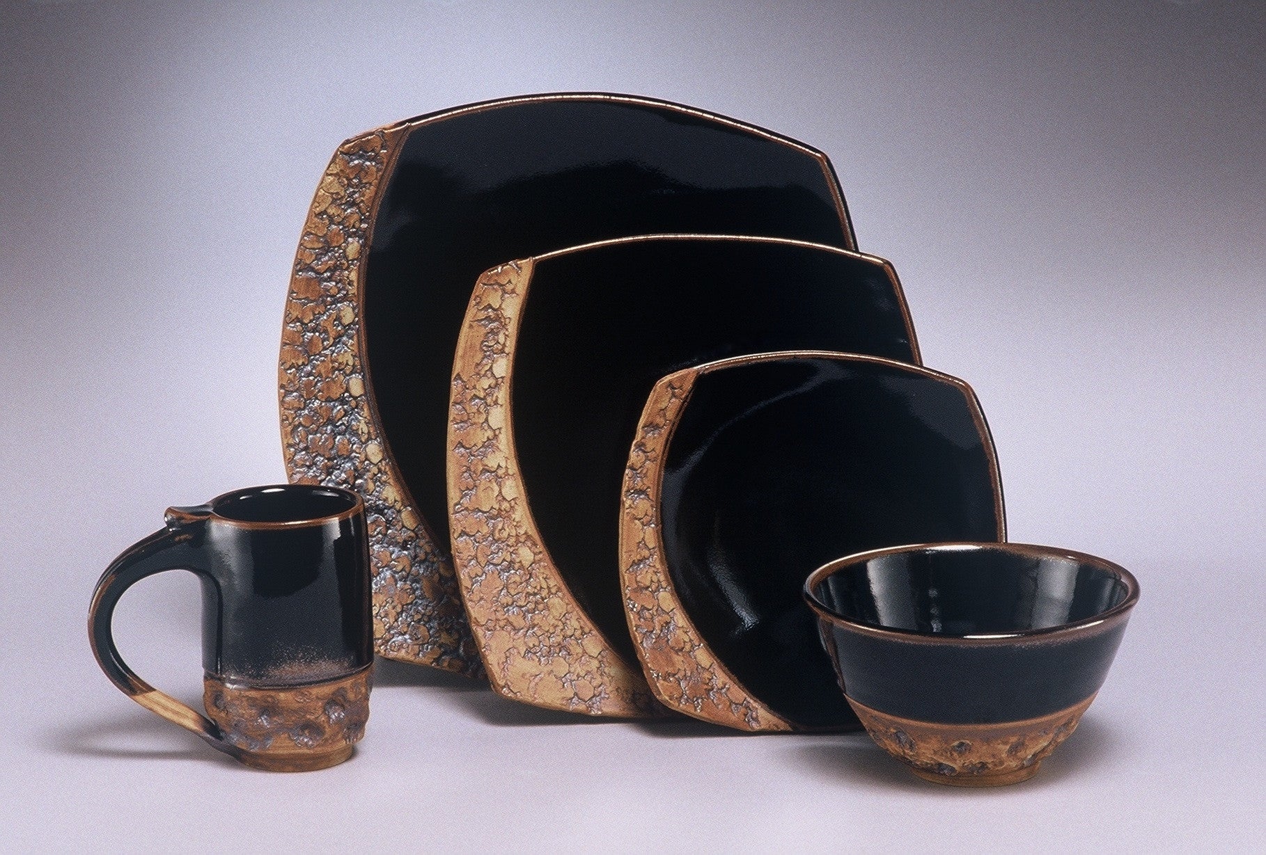 Gold Black Square Dinner Plate Set Square Dinnerware Place Setting